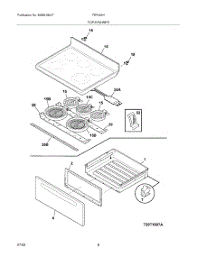 07 - Top / Drawer parts for Frigidaire Range FEFL69HSA from AppliancePartsPros.com