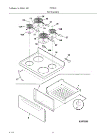 07 - Top / Drawer parts for Frigidaire Range FEF351CSB from AppliancePartsPros.com