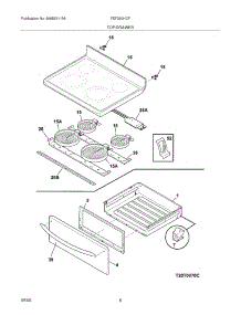 07 - Top / Drawer parts for Frigidaire Range FEF369HCF from AppliancePartsPros.com