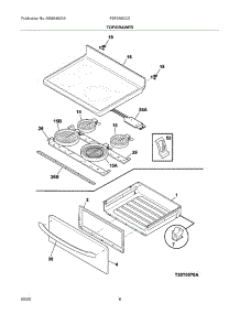 07 - Top / Drawer parts for Frigidaire Range FEF368GCD from AppliancePartsPros.com