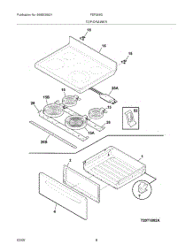 07 - Top / Drawer parts for Frigidaire Range FEF368GQB from AppliancePartsPros.com