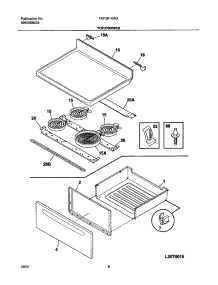 07 - Top / Drawer parts for Frigidaire Range FEF361AWA from AppliancePartsPros.com