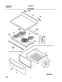07 - Top / Drawer parts for Frigidaire Range FEF366CCB from AppliancePartsPros.com