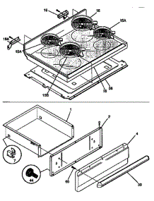 Top / Drawer parts for Frigidaire Range FEF367CA from AppliancePartsPros.com
