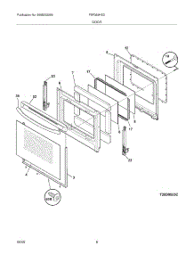 09 - Door parts for Frigidaire Range FEF369HSD from AppliancePartsPros.com
