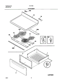 07 - Top / Drawer parts for Frigidaire Range FEF376AQC from AppliancePartsPros.com