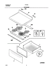 07 - Top / Drawer parts for Frigidaire Range FEF376ASF from AppliancePartsPros.com