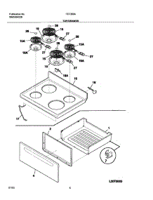 07 - Top / Drawer parts for Frigidaire Range FEF355ASF from AppliancePartsPros.com