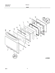 09 - Door parts for Frigidaire Range FEF357ASA from AppliancePartsPros.com