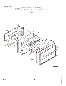 09 - Door parts for Frigidaire Range FEF354BJWA from AppliancePartsPros.com