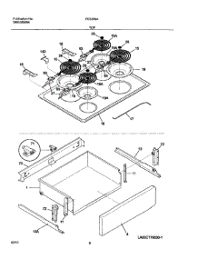 07 - Top / Drawer parts for Frigidaire Range FES355ABF from AppliancePartsPros.com