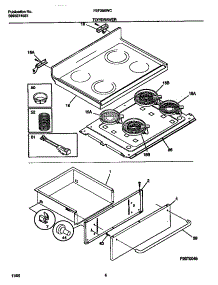 04 - Top / Drawer parts for Frigidaire Range FEF388WCCC from AppliancePartsPros.com