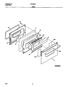 05 - Door parts for Frigidaire Range FEF388WCCC from AppliancePartsPros.com