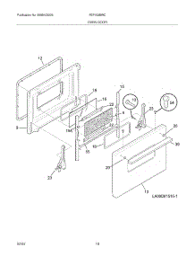 09 - Oven Door parts for Frigidaire Range FEF402BWC from AppliancePartsPros.com