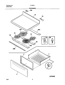 07 - Top / Drawer parts for Frigidaire Range FEFB65ASC from AppliancePartsPros.com