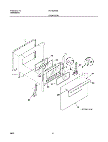 09 - Oven Door parts for Frigidaire Range FEF402BWB from AppliancePartsPros.com