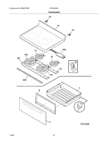 07 - Top / Drawer parts for Frigidaire Range FEF369HBA from AppliancePartsPros.com