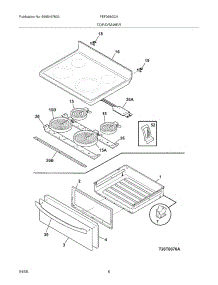 07 - Top / Drawer parts for Frigidaire Range FEF368GCA from AppliancePartsPros.com