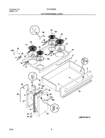 07 - Top / Drawer / Small Door parts for Frigidaire Range FEF450BWA from AppliancePartsPros.com
