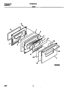 05 - Door parts for Frigidaire Range FEF388WCCG from AppliancePartsPros.com