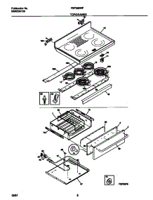 04 - Top / Drawer parts for Frigidaire Range FEF389WFSA from AppliancePartsPros.com