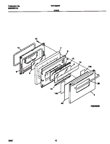 05 - Door parts for Frigidaire Range FEF389WFSA from AppliancePartsPros.com