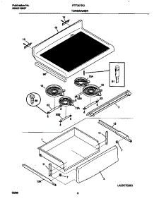 04 - Top / Drawer parts for Frigidaire Range FEF357BGWA from AppliancePartsPros.com