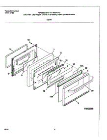 08 - Door parts for Frigidaire Range FEF365BGDD from AppliancePartsPros.com