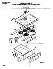 04 - Top / Drawer parts for Frigidaire Range FEF358BFDD from AppliancePartsPros.com