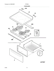 07 - Top / Drawer parts for Frigidaire Range FEF365AQC from AppliancePartsPros.com