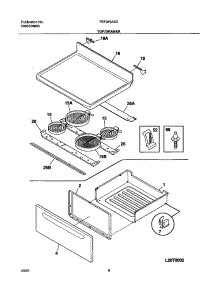 07 - Top / Drawer parts for Frigidaire Range FEF365ASC from AppliancePartsPros.com