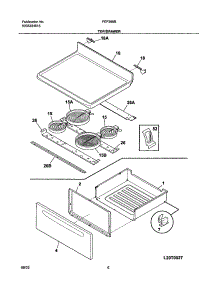 07 - Top / Drawer parts for Frigidaire Range FEF365BUD from AppliancePartsPros.com