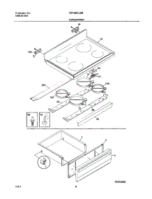 07 - Top / Drawer parts for Frigidaire Range FEF366CJSB from AppliancePartsPros.com