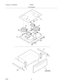 07 - Top / Drawer parts for Frigidaire Range FES365ESA from AppliancePartsPros.com