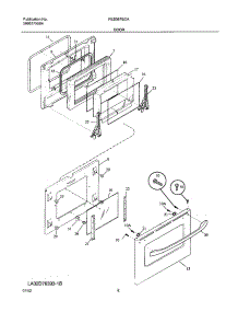 09 - Door parts for Frigidaire Range FES367BCA from AppliancePartsPros.com