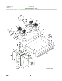 07 - Top / Drawer / Small Door parts for Frigidaire Range FEF450BWB from AppliancePartsPros.com