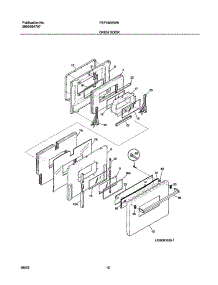 09 - Oven Door parts for Frigidaire Range FEF450BWB from AppliancePartsPros.com
