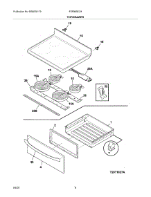 07 - Top / Drawer parts for Frigidaire Range FEFB66ECH from AppliancePartsPros.com