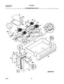 07 - Top / Drawer / Small Door parts for Frigidaire Range FEF455BBA from AppliancePartsPros.com