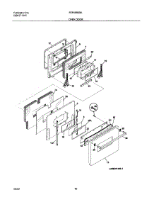 09 - Oven Door parts for Frigidaire Range FEF455BBA from AppliancePartsPros.com