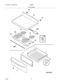 07 - Top / Drawer parts for Frigidaire Range FEFB66ECK from AppliancePartsPros.com