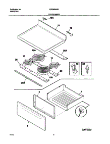 07 - Top / Drawer parts for Frigidaire Range FEFB65ASD from AppliancePartsPros.com