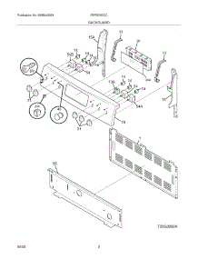 03 - Backguard parts for Frigidaire Range FEFB79GCC from AppliancePartsPros.com