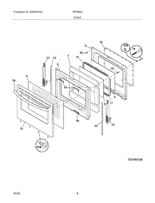 09 - Door parts for Frigidaire Range FEFB66ECM from AppliancePartsPros.com
