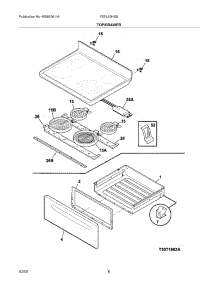 07 - Top / Drawer parts for Frigidaire Range FEFL63HSB from AppliancePartsPros.com