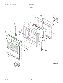 09 - Door parts for Frigidaire Range FEFL68GMH from AppliancePartsPros.com