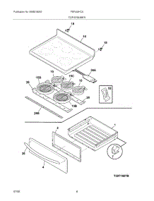 07 - Top / Drawer parts for Frigidaire Range FEFL69HCA from AppliancePartsPros.com