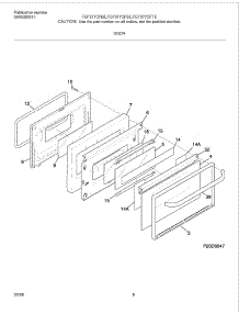 09 - Door parts for Frigidaire Range FEF377CFSE from AppliancePartsPros.com
