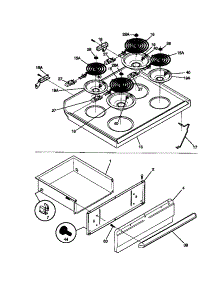 04 - Top, Drawer parts for Frigidaire Range FEF385CCSA from AppliancePartsPros.com