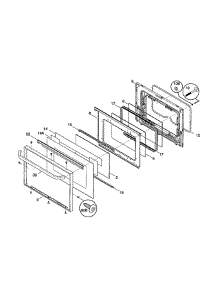 Door parts for Frigidaire Range FEF388CJBA from AppliancePartsPros.com
